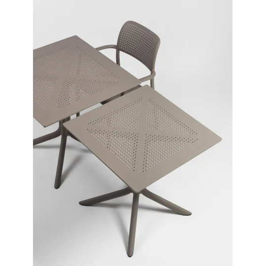 Stół CLIP 70 antracytowy + 4 krzesła Bora antracytowy - Zdjęcie 7