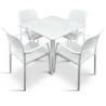 Stół CLIP 70 bianco/biały + 4 krzesła Bora bianco/biały