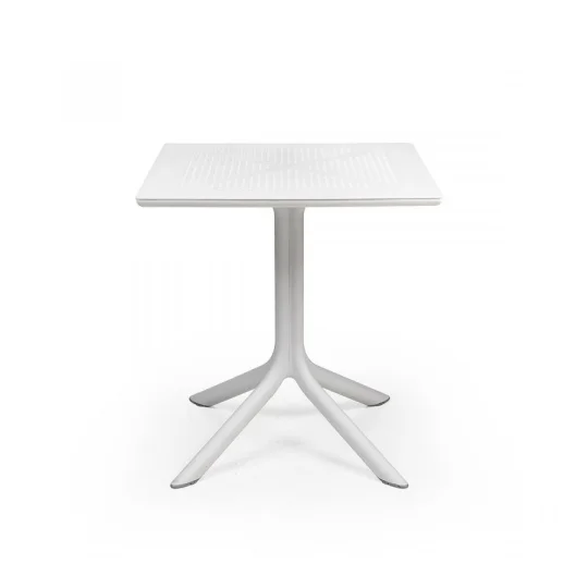 Stół CLIP 70 bianco/biały + 4 krzesła Bora bianco/biały - Zdjęcie 2