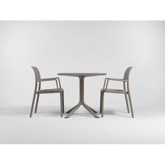 Stół CLIP 70 bianco/biały + 4 krzesła Bora bianco/biały - Zdjęcie 5