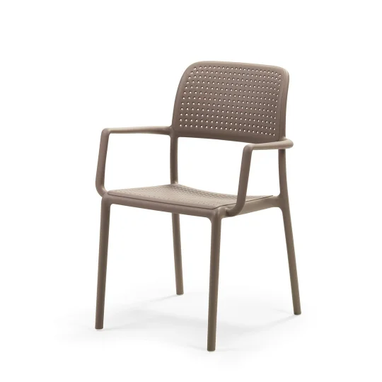 Stół CLIP 70 tortora/brązowy + 4 krzesła Bora tortora/brązowy - Zdjęcie 3