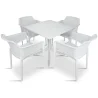Stół CLIP 70 bianco/biały + 4 krzesła NET bianco/biały