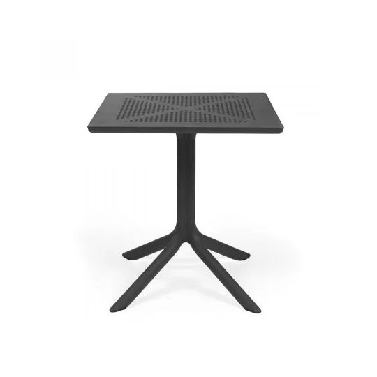 Stół CLIP 70 antracite/antracytowy + 4 krzesła NET bianco/biały - Zdjęcie 2