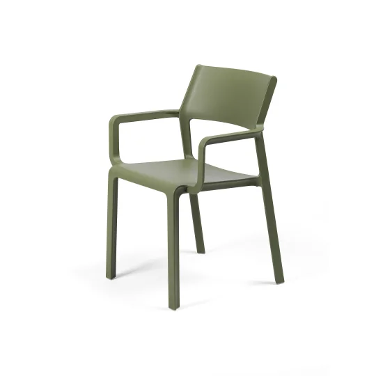 Stół CLIP 70 bianco/biały + 4 krzesła TRILL ARMCHAIR agave/zielony - Zdjęcie 2