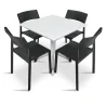 Stół CLIP 70 bianco/biały + 4 krzesła TRILL BISTROT antracite/antracytowy
