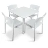 Stół CLIP 70 bianco/biały + 4 krzesła TRILL BISTROT bianco/biały