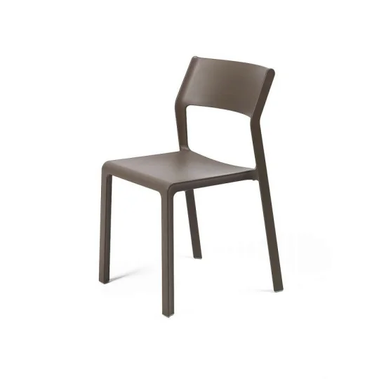 Stół CLIP 70 bianco/biały + 4 krzesła TRILL BISTROT tabacco/ciemnobrązowy - Zdjęcie 3