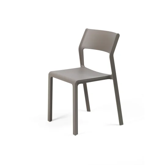 Stół CLIP 70 bianco/biały + 4 krzesła TRILL BISTROT tortora/brązowy - Zdjęcie 3