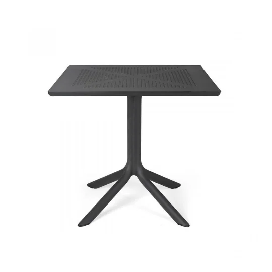 Stół CLIP 80 antracytowy + 4 krzesła NET biały - Zdjęcie 2