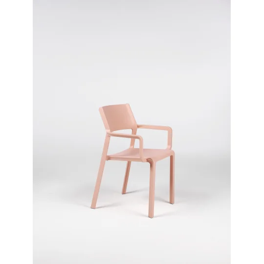 Stół CLIP 80 biały + 4 krzesła TRILL ARMCHAIR antracytowy - Zdjęcie 4