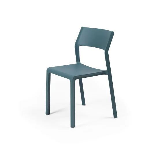 Stół CLIP 80 biały + 4 krzesła TRILL BISTROT niebieski - Zdjęcie 3