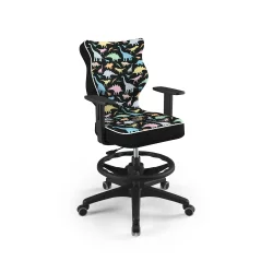 Krzesło młodzieżowe Duo rozmiar 6 z podnóżkiem Czarny