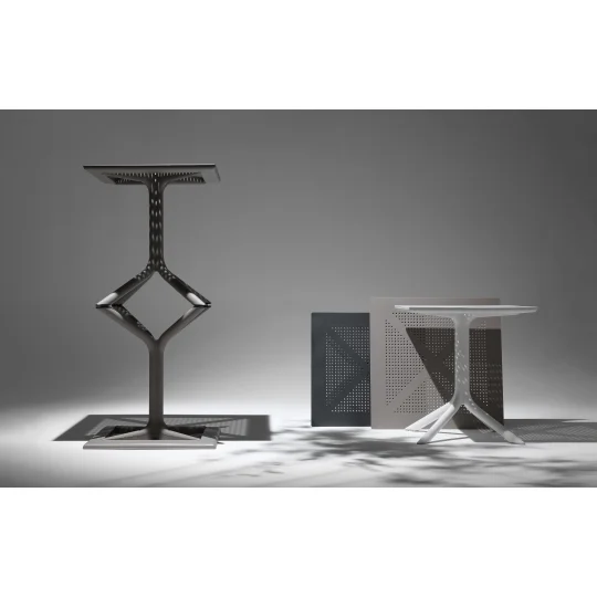 Stół CLIP 80 biały + 4 krzesła TRILL BISTROT ciemnobrązowy - Zdjęcie 8