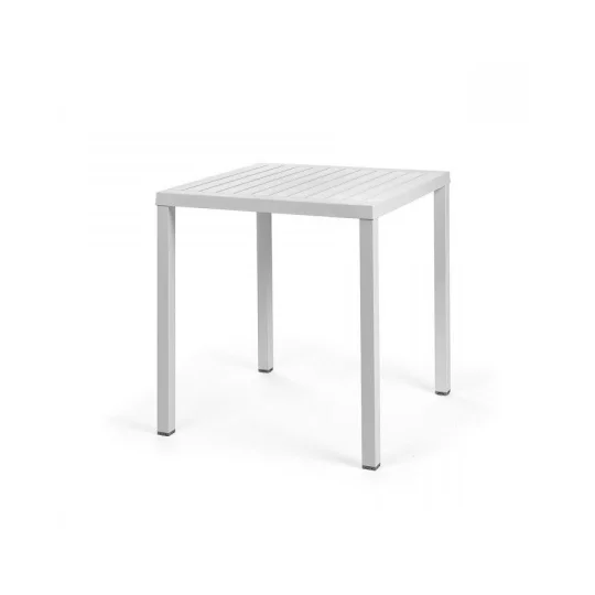 Stół CUBE 70 biały + 4 krzesła NET biały - Zdjęcie 2