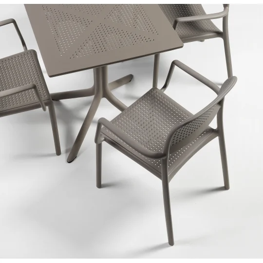 Stół CLIP 80 caffe/ciemnobrązowy + 4 krzesła Bora caffe/ciemnobrązowy - Zdjęcie 4