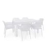 Stół rozkładany RIO 140/210 bianco/biały + 6 krzeseł NET bianco/biały
