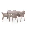 Stół rozkładany RIO 140/210 tortora/brązowy + 6 krzeseł NET tortora/brązowy