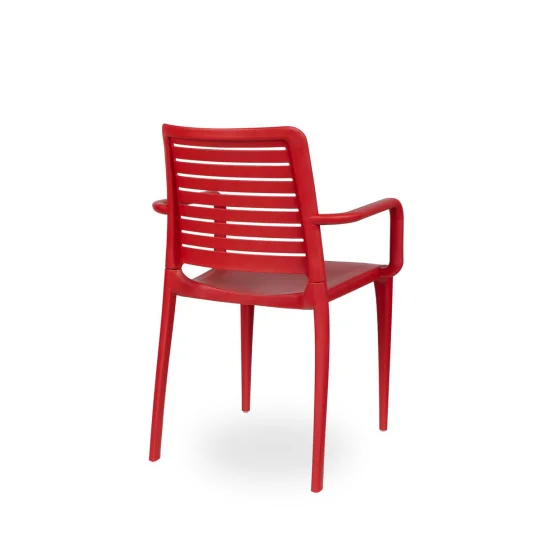 Stół Rodas 70 antracytowy + 4 krzesła PARK czerwony - Zdjęcie 3