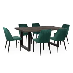 Stół SKARA 180 + 6 krzeseł ZIBI zielony