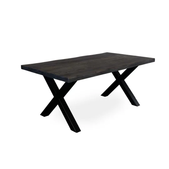 Stół SKARA 180 krzyżowane nogi + 6 krzeseł ZIBI czarny - Zdjęcie 2