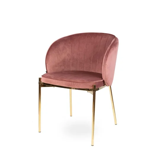 Stół SKARA 180 krzyżowane nogi + 6 krzeseł LUCAS różowy - Zdjęcie 5