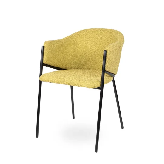 Stół SKARA 180 krzyżowane nogi + 6 krzeseł MAXIMUS żółty - Zdjęcie 5