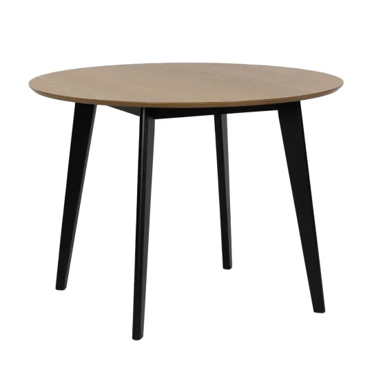 Stół RUBBO dębowy + 4 krzesła RAINO czarny - Zdjęcie 5