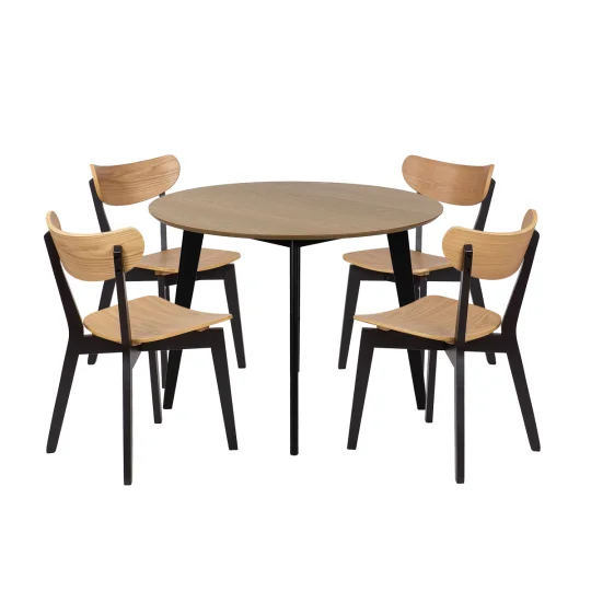 Stół RUBBO dębowy + 4 krzesła RUBBO dębowy