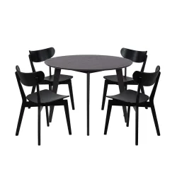 Stół RUBBO czarny + 4 krzesła RUBBO czarny