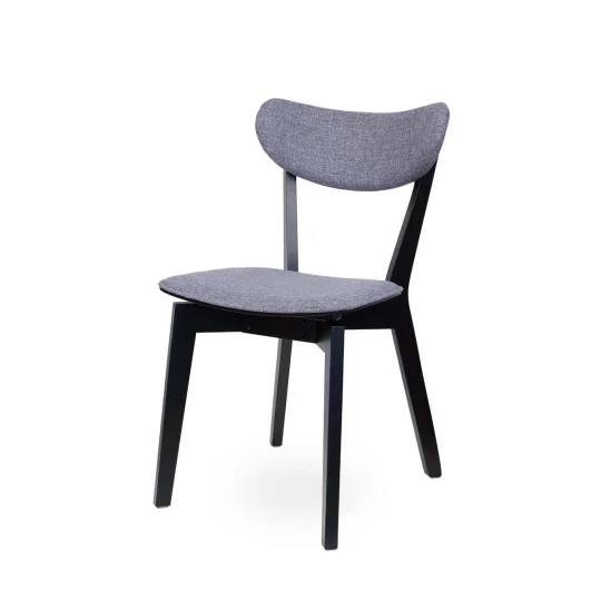 Stół RUBBO czarny + 4 krzesła RUBBO szary - Zdjęcie 3