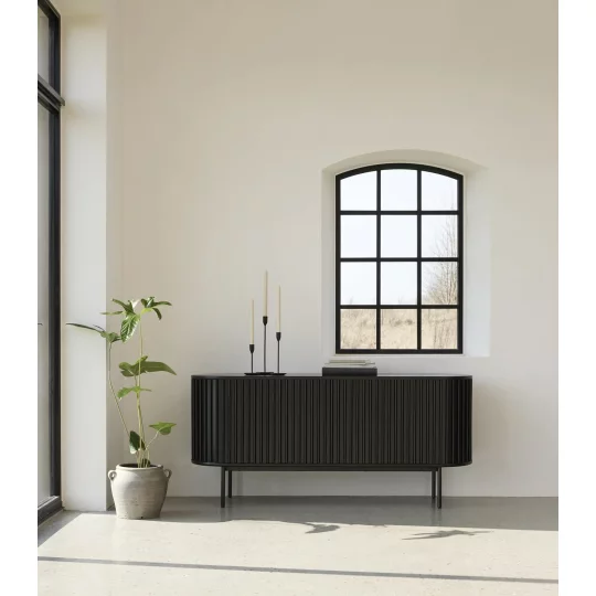 Komoda dwudrzwiowa ryflowana SIENA czarna - Zdjęcie 8