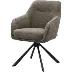 Krzesło obrotowe tapicerowane AVOLA - czarne nogi Szarobeżowy