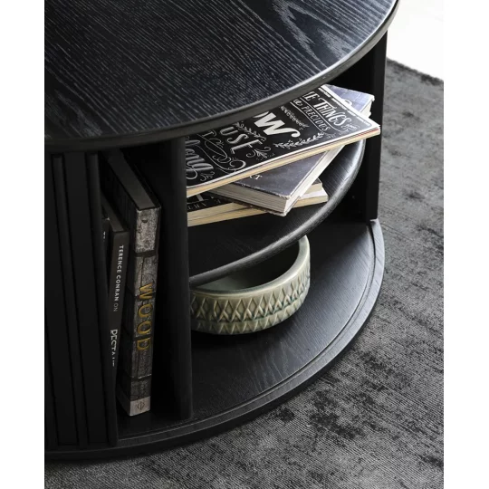 Stolik kawowy okrągły SIENA fi 85 czarny - Zdjęcie 7