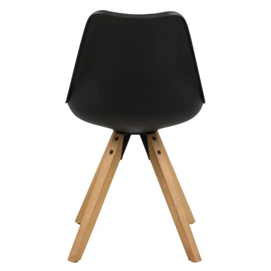 Krzesło z ekoskóry NICO czarne - nogi drewniane - Zdjęcie 4