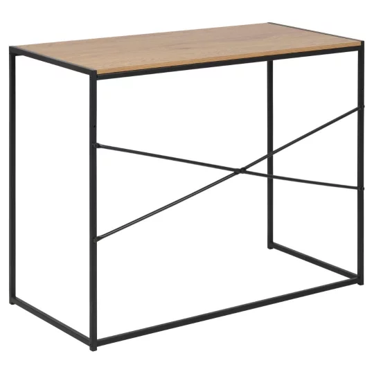 Biurko ZAKARIA 100x45 drewniane/czarne - Zdjęcie 3