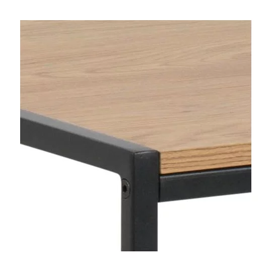 Biurko ZAKARIA 100x45 drewniane/czarne - Zdjęcie 4