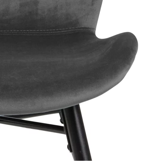 Krzesło tapicerowane EVA ciemnoszary welur - Zdjęcie 7