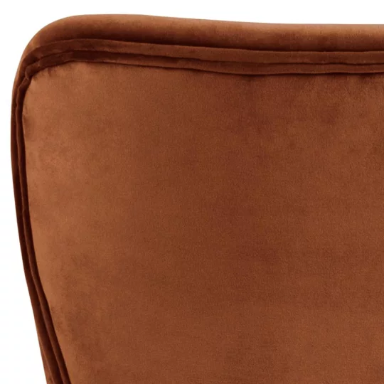 Krzesło tapicerowane EVA brązowy welur - Zdjęcie 4