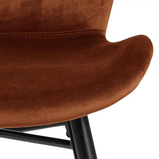 Krzesło tapicerowane EVA brązowy welur - Zdjęcie 5