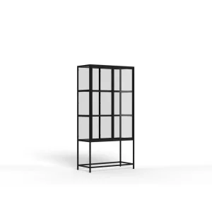 Witryna ZAKARIA 77x35x150 czarna