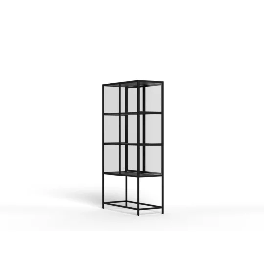 Witryna ZAKARIA 77x35x150 czarna - Zdjęcie 4