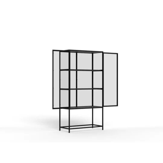 Witryna ZAKARIA 77x35x150 czarna - Zdjęcie 9