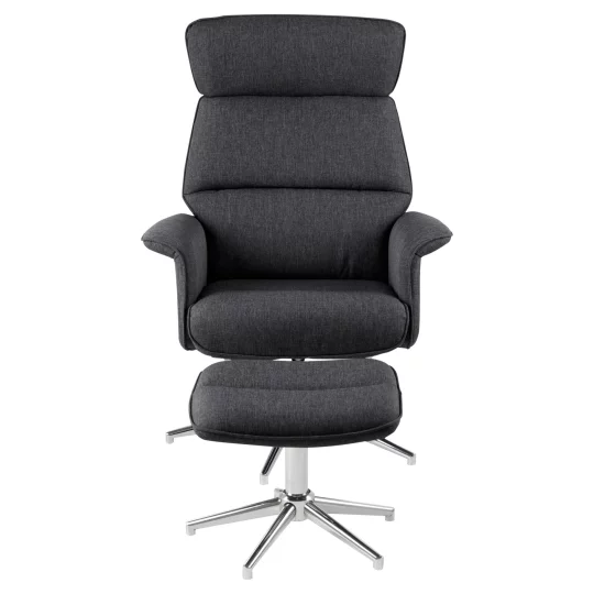 Fotel tapicerowany z podnózkiem BOCCA ciemnoszary - Zdjęcie 2