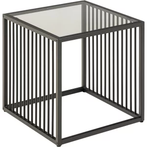 Stolik kawowy RAYO 40x40 czarny/szklany