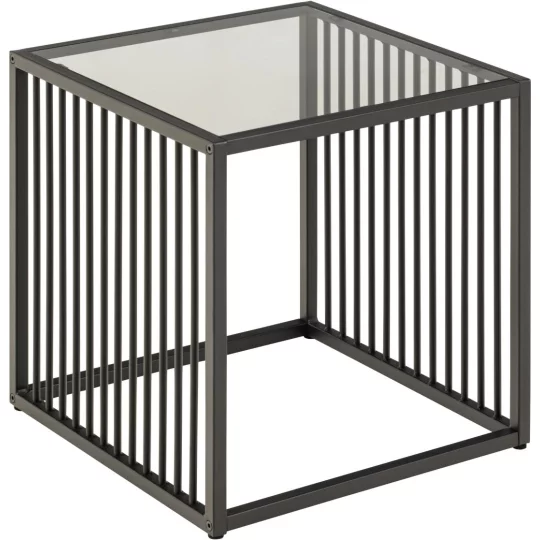 Stolik kawowy RAYO 40x40 czarny/szklany