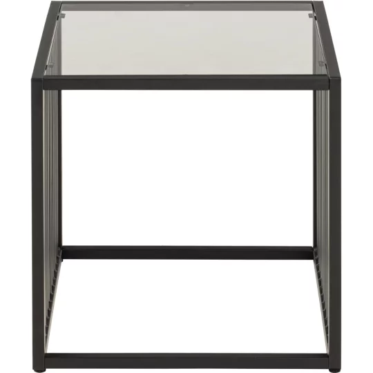 Stolik kawowy RAYO 40x40 czarny/szklany - Zdjęcie 2