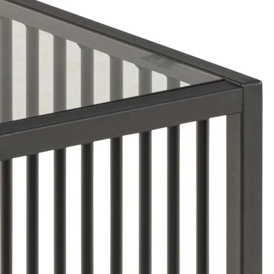 Stolik kawowy RAYO 40x40 czarny/szklany - Zdjęcie 5