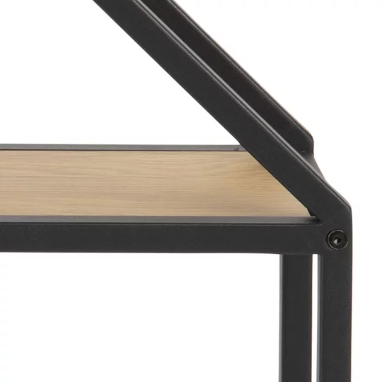 Półka ścienna ZAKARIA 77x77 czarna/drewniana - Zdjęcie 7