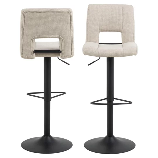 Obrotowy hoker tapicerowany MODENA beżowy - Zdjęcie 2