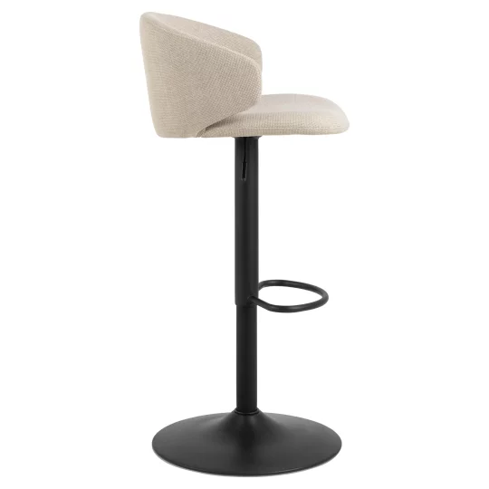 Hoker tapicerowany ZANO ecru - czarna noga - Zdjęcie 3